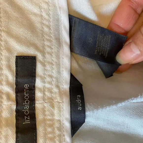 Liz Claiborne Audra Linen Blend White Pants Women's Size 10 - Picture 2 of 7